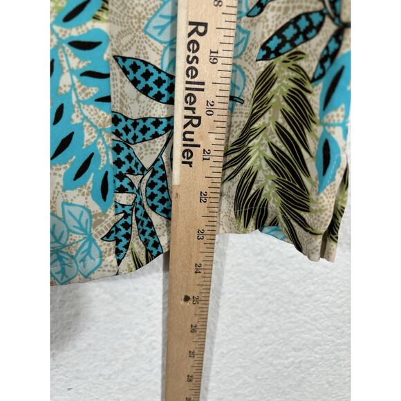 Amber Sun Hawaiian Shirt Size S Beige Floral Silk Short Sleeve Button Up - Picture 5 of 8